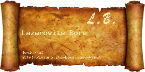 Lazarovits Bors névjegykártya